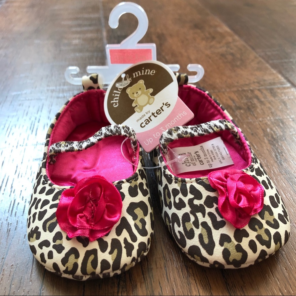 CARTER’S leopard print Mary Janes, fits up to 3mos, NWT